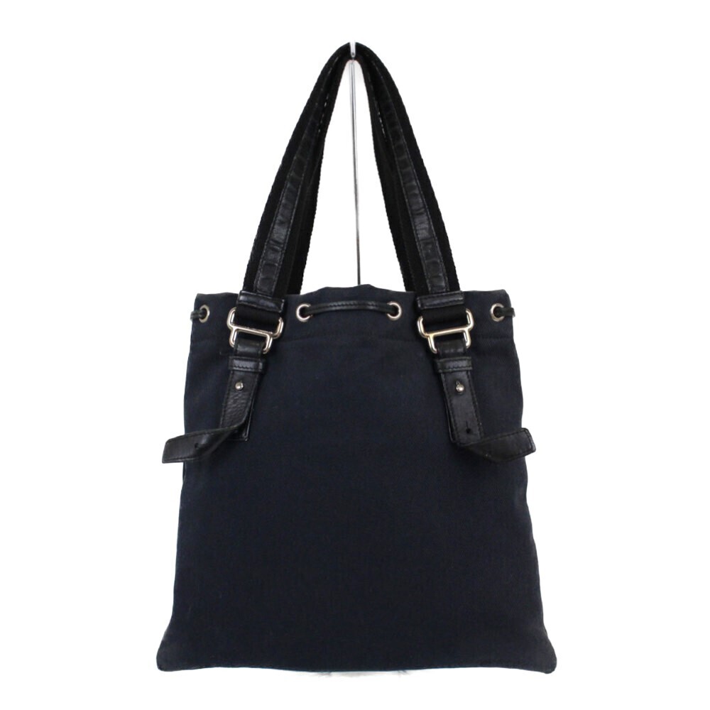 Yves Saint Laurent Kahala Tote Bag Black Canvas handbag classic YSL logo - Picture 2 of 7
